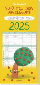 Schüttel den Apfelbaum - der Familienplaner zur beliebten Mitmachbuchreihe von Nico Sternbaum - Monats-Wandkalender 2025 zum Aufhängen, mit Spiralbindung, 22,4 x 48,5 cm
