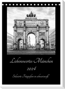 Liebenswertes München - Stilisierte Fotografien in schwarzweiß (Tischkalender 2024 DIN A5 hoch), CALVENDO Monatskalender
