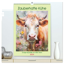 Zauberhafte Kühe. Duftige Aquarelle von tollen Tieren (hochwertiger Premium Wandkalender 2024 DIN A2 hoch), Kunstdruck in Hochglanz