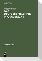 Das deutschsprachige Prosagedicht
