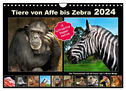 Tiere von Affe bis Zebra 2024 (Wandkalender 2024 DIN A4 quer), CALVENDO Monatskalender