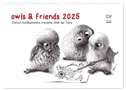 owls & friends 2025 (Wandkalender 2025 DIN A2 quer), CALVENDO Monatskalender