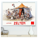 Lustiges Zelten (hochwertiger Premium Wandkalender 2025 DIN A2 quer), Kunstdruck in Hochglanz