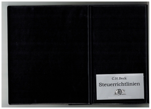 Dürckheim, Constantin von (Hrsg.). DürckheimRegister®-ORDNER EXTRABREIT SCHWARZ für STEUERGESETZE u.a; zum Einheften und Unterteilen der Gesetzessammlungen - 110 mm breiter Ordner für STEUERGESETZE oder RICHTLINIEN HABERSACK, SARTORIUS oder STEUERGESETZE und andere Inhalte der roten Textsammlungen des Verlages C. H. Beck. Dürckheim Verlag GmbH, 2026.