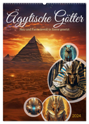 Ägytische Götter (Wandkalender 2024 DIN A2 hoch), CALVENDO Monatskalender