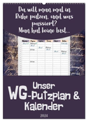 Gothic WG-Putzplan & Kalender 2024 (Wandkalender 2024 DIN A2 hoch), CALVENDO Monatskalender
