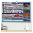 Düsseldorf - Lebendige Perspektiven des Rheinturmes (hochwertiger Premium Wandkalender 2024 DIN A2 quer), Kunstdruck in Hochglanz