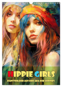 Hippie Girls Kunstbilder aus der Ära der Hippies (Wandkalender 2024 DIN A3 hoch), CALVENDO Monatskalender
