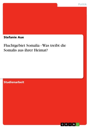 Aue, Stefanie. Fluchtgebiet Somalia - Was treibt die Somalis aus ihrer Heimat?. GRIN Verlag, 2007.