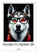 Hunde im Hipster Stil (Tischkalender 2024 DIN A5 hoch), CALVENDO Monatskalender