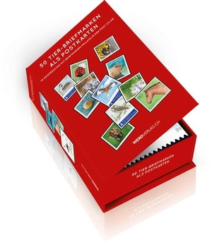 Postkartenbox 50 Tier-Briefmarken als Postkarten - In Kooperation mit Briefmarken Philatelie der Post CH AG. Weber Verlag, 2020.