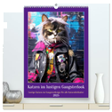 Katzen im lustigen Gangsterlook (hochwertiger Premium Wandkalender 2025 DIN A2 hoch), Kunstdruck in Hochglanz