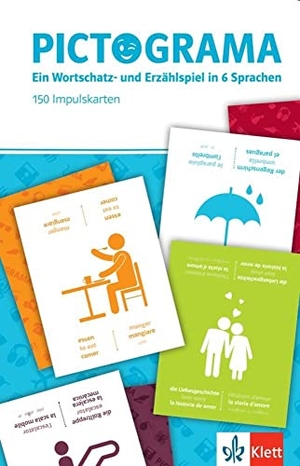 Pictograma - Ein Wortschatz- und Erzählspiel in 6 Sprachen (Deutsch, Englisch, Französisch, Italienisch, Russisch, Spanisch). Spiel mit 150 Impulskarten. Klett Sprachen GmbH, 2026.