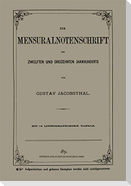 Die Mensuralnotenschrift des Zw¿lften und Dreizehnten Jahrhunderts