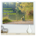 Bodypainting Statuen im Grünen (hochwertiger Premium Wandkalender 2025 DIN A2 quer), Kunstdruck in Hochglanz
