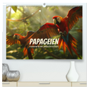 Papageien - Farbenfrohe Paradiesvögel (hochwertiger Premium Wandkalender 2025 DIN A2 quer), Kunstdruck in Hochglanz