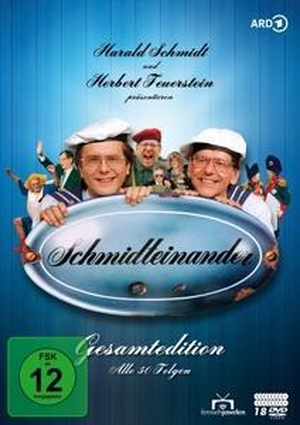Feuerstein, Herbert / Harald Schmidt. Schmidteinander - Gesamtedition / Folge 1-50. Fernsehjuwelen, 2022.