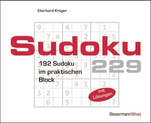Krüger, Eberhard. Sudokublock 229 (5 Exemplare à 2,99 EUR) - 192 Sudoku im praktischen Block. Bassermann, Edition, 2025.