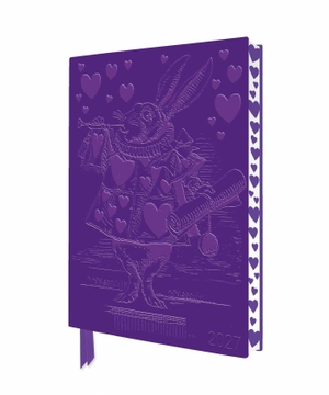 Flame, Tree. Alice im Wunderland - Weißer Hase - Tischkalender 2027 - Original Flame Tree Publishing DIN A5-Format Exquisit Tischkalender mit Softcovereinband aus Kunstleder mit dreidimensionaler Einbandprägung und farbigem, künstlerisch gestalteten Buchschnitt. Browntrout Verlags GmbH, 2026.