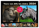 Tiere von Affe bis Zebra 2024 (Wandkalender 2024 DIN A2 quer), CALVENDO Monatskalender