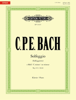 Bach, Carl Philipp Emanuel. Solfeggio (Solfeggietto) c-Moll Wq 117/2 / H220 - Partitur für Klavier. Peters, C. F. Musikverlag, 2021.