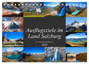 Ausflugsziele im Land Salzburg (Tischkalender 2024 DIN A5 quer), CALVENDO Monatskalender