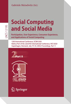 Social Computing and Social Media. Participation, User Experience, Consumer Experience,  and Applications of Social Computing