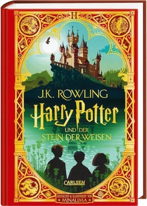 Rowling, J. K.. Harry Potter und der Stein der Weisen (MinaLima-Edition mit 3D-Papierkunst 1) - Farbig illustrierte Schmuckausgabe mit Goldprägung und Pop-Up-Elementen. Carlsen Verlag GmbH, 2021.