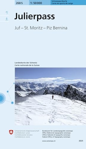 Bundesamt für Landestopografie swisstopo (Hrsg.). 268S Julierpass Schneesportkarte - Juf - St. Moritz - Piz Bernina. Bundesamt für Landestopog, 2025.