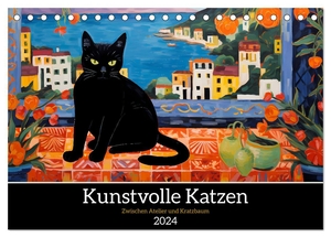 HollywayArt, HollywayArt. Kunstvolle Katzen (Tischkalender 2024 DIN A5 quer), CALVENDO Monatskalender - Kalender mit kunstvoll gestalteten Katzen. Calvendo, 2023.