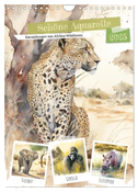 Schöne Aquarelle. Darstellungen von Afrikas Wildtieren (Wandkalender 2025 DIN A4 hoch), CALVENDO Monatskalender