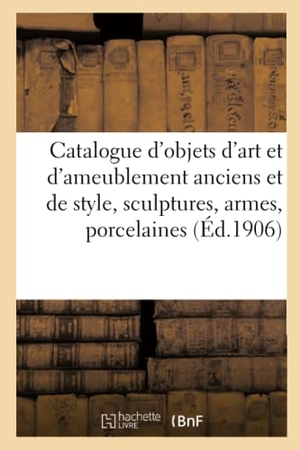Duplan, Robert. Catalogue d'objets d'art et d'ameublement anciens et de style, sculptures, armes - porcelaines, faïences, bronzes d'art et d'ameublement. Hachette Livre, 2020.