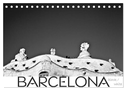 BARCELONA [black/white] (Tischkalender 2024 DIN A5 quer), CALVENDO Monatskalender
