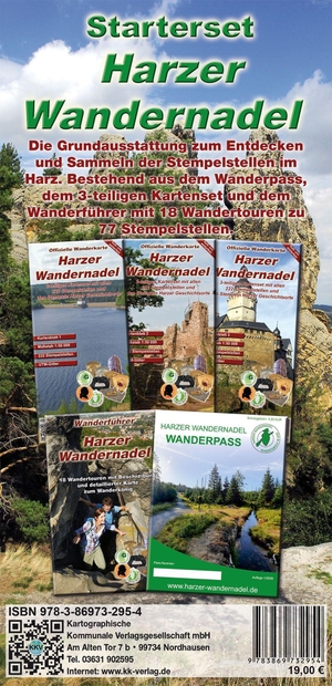 Kartographische Kommunale Verlagsgesellschaft mbH / Harzer Wandernadel GmbH (Hrsg.). Starterset Harzer Wandernadel - Grundausstattung zum Erwandern der Stempelstellen der Harzer Wandernadel. Kartographische Komm. Ver, 2026.