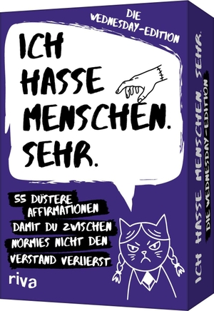 Nervt, Hartmut G.. Ich hasse Menschen. Sehr. Die Wednesday-Edition - 55 düstere Affirmationen, damit du zwischen Normies nicht den Verstand verlierst. | Für Fans der Addams-Familie und der Netflix-Serie. riva Verlag, 2026.