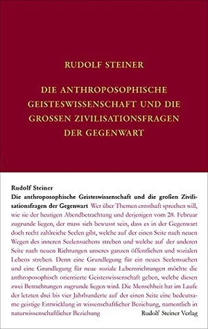 Steiner, Rudolf. Die anthroposophische Geisteswissenschaft und die großen Zivilisationsfragen der Gegenwart - Neun öffentliche Vorträge in den Niederlanden, gehlaten in Amsterdam, Hilversum, Utrecht, Delft, Den Haag zwischen dem 19.2.1921 und 6.11.1922, ausserdem ein Reisebericht. Steiner Verlag, Dornach, 2020.