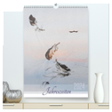 Jahreszeiten in Stil japanischer Malerei - Kunst (hochwertiger Premium Wandkalender 2024 DIN A2 hoch), Kunstdruck in Hochglanz