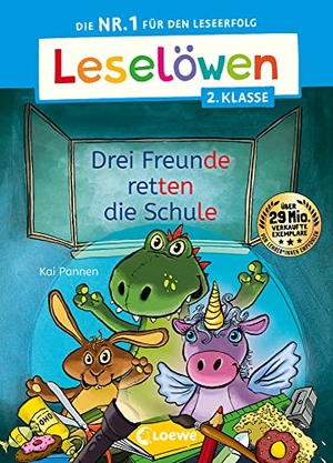Pannen, Kai. Leselöwen 2. Klasse - Drei Freunde retten die Schule - Die Nr. 1 für den Leseerfolg - Mit Leselernschrift ABeZeh - Erstlesebuch für Kinder ab 7 Jahre. Loewe Verlag GmbH, 2023.