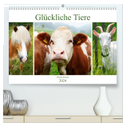 Glückliche Tiere (hochwertiger Premium Wandkalender 2024 DIN A2 quer), Kunstdruck in Hochglanz