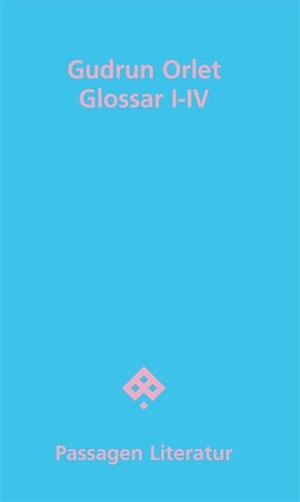 Orlet, Gudrun. Glossar I-IV. Passagen Verlag Ges.M.B.H, 2024.