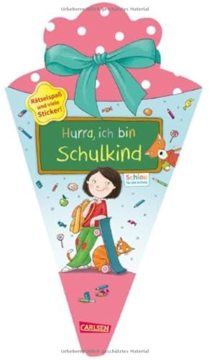 Mildner, Christine. Schlau für die Schule: Hurra, ich bin Schulkind (Schultüte rosa/blau) - Rätselspaß und viele Sticker | Rätselbuch zum Knobeln, Malen und Schreiben ab 5 Jahren, formgestanzt als Schultüte. Carlsen Verlag GmbH, 2024.