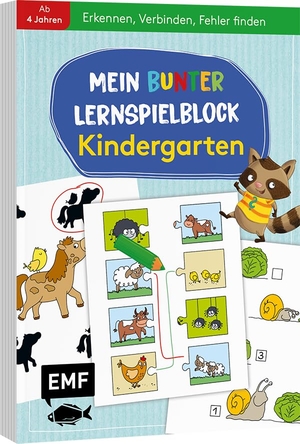 Mein bunter Lernspielblock - Kindergarten: Erkennen, Verbinden, Fehler finden - Übungen und Rätsel ab 4 Jahren. Edition Michael Fischer, 2022.