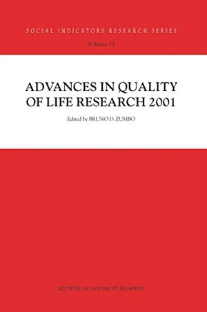 Zumbo, Bruno D. (Hrsg.). Advances in Quality of Life Research 2001. Springer Netherlands, 2003.