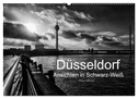 Düsseldorf Ansichten in Schwarz-Weiß (Wandkalender 2024 DIN A2 quer), CALVENDO Monatskalender