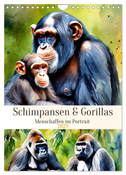 Schimpansen & Gorillas (Wandkalender 2025 DIN A4 hoch), CALVENDO Monatskalender