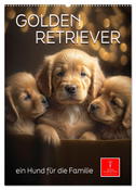 Golden Retriever - ein Hund für die Familie (Wandkalender 2024 DIN A2 hoch), CALVENDO Monatskalender
