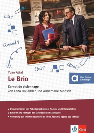 Le Brio. Filmtagebuch für Schülerinnen und Schüler - Carnet de visionnage. Filmtagebuch. Klett Sprachen GmbH, 2023.