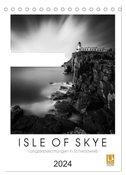 Isle of Skye - Langzeitbelichtungen in Schwarzweiß (Tischkalender 2024 DIN A5 hoch), CALVENDO Monatskalender