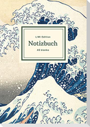 Notizbuch schön gestaltet mit Leseband - A5 Hardcover blanko - Hokusai "Die große Welle vor Kanagawa" - 100 Seiten 90g/m² - FSC Papier