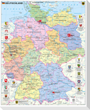 Deutschland politisch mit Wappen 1 : 700.000
